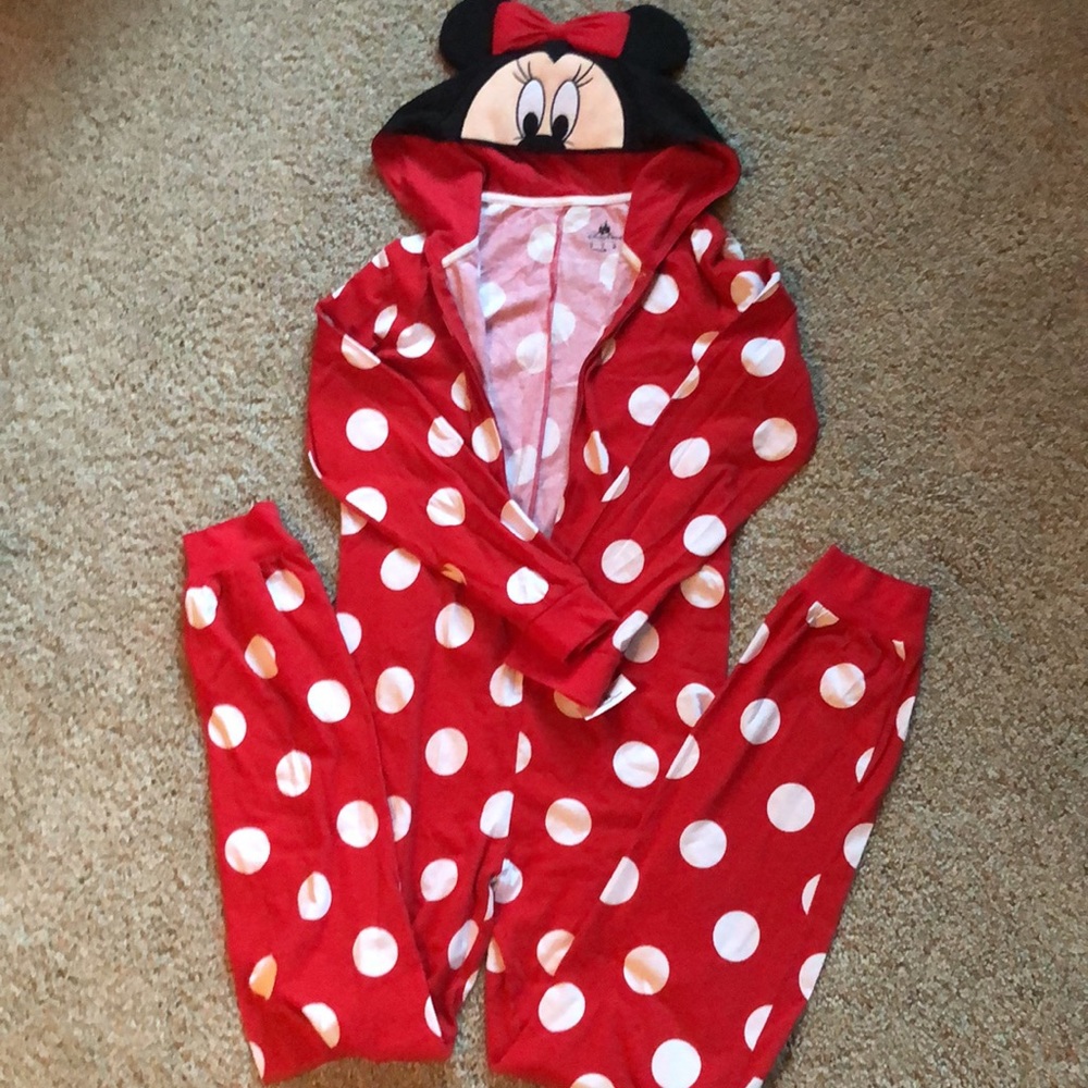 New Minnie Mouse Adult Onesie w/ Character Hood